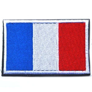 Flag of France French Tricolour Flag Embroidered Tactical Hook Loop Patch Badge - Picture 1 of 2