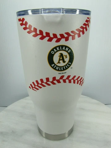 OAKLAND A's ATHLETICS STAINLESS STEEL 30 oz MUG TRAVEL Mug with Lid - NEW MLB Cover