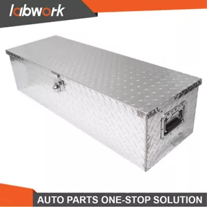 Labwork 39" x13" x10" SILVER ALUMINUM PICKUP TRUCK TRUNK BED TOOL BOX - Picture 1 of 15