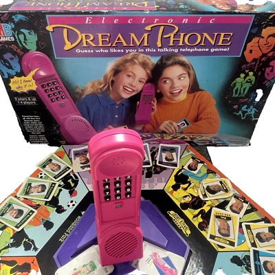 Dream Phone MB Games Electronic Board Game 1992  Working Phone Missing 5 Cards - Image 1 of 4