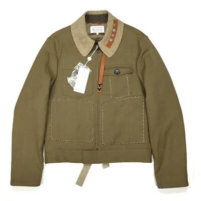 Jaqueta Militar Masculina 50 AUTÊNTICA Ponto Cirurgia Oliva Maison Margiela $2165 Nova com etiquetas - Imagem 1 de 4