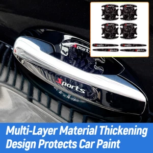 8x Black Car Door Handle Bowl Protector Sticker Anti-Scratch Cover Accessories - Picture 1 of 10