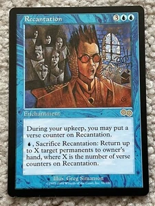 MTG Recantation URZA'S SAGA NM BLUE RARE Magic the Gathering - Picture 1 of 1