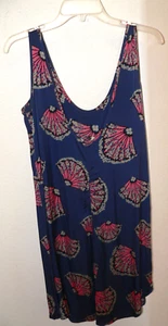 Abito da serbatoio da donna blu Tucker taglia small stampa ventola misto seta/spandex - Foto 1 di 3