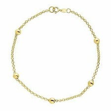 Eternity Gold Beaded Shimmer Rolo Chain Bracelet in 10k Gold