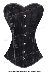 Heavy Duty 26 Double Steel Boned Waist Training Velvet Overbust Corset #9969-VEL - Picture 1 of 19