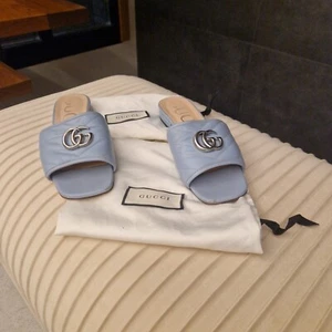 Gucci Damenschuhe Sandalen 37 Leder Blau Original , Top!!! - Bild 1 von 10