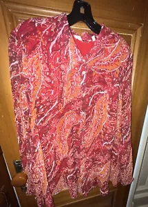 Soft Surroundings Long Slv Lightweight Lined Button Down Blouse Top XXL Size 2X - Picture 1 of 9