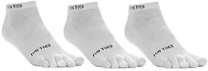 FUN TOES Men Toe Socks COTTON Five Finger Socks 3 Pairs Pack Ankle Low Cut White - Picture 1 of 2