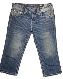 Miss Me Girls Capri Jeans Size 14 Style JK7523P Embroidery Colorful Unique - Picture 1 of 22