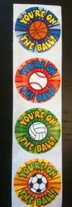 100 Sport Stickers Teacher Supply Baseball Soccer camp party favor basketball - Picture 1 of 1