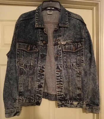 Jaqueta jeans vintage GUESS Georges Marciano tamanho P masculina etiqueta verde rara - Imagem 1 de 4