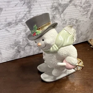 Vintage Lenox Snowy Skier 7" Ivory Fine China w/24Kt Gold Accents (2001)-RETIRED - Picture 1 of 16