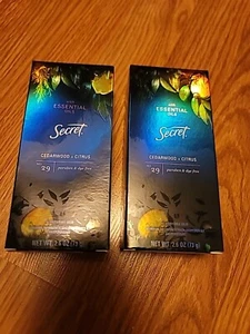 2x Secret Antiperspirant with Essential Oil Cedarwood + Citrus 2.6 OZ EXP 09/21 - Picture 1 of 7