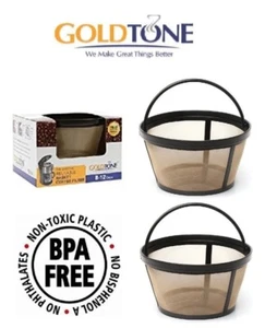 2 GoldTone Reusable 8-12 Cup Basket Coffee Filters for ALL Mr. Coffee Makers - Picture 1 of 6