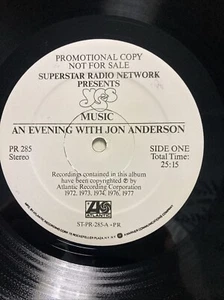Yes - Music / An Evening With Jon Anderson Vinyl, LP, Promo - Picture 1 of 7