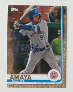 2019 Topps Pro Debut Baseball Miguel Amaya Auto Gold Border Card 03/50 RC - Picture 1 of 2