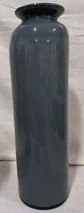 Tall Gray Glass Floor Vase 17"