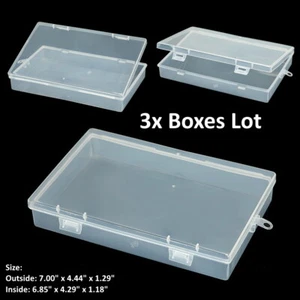 3PCS Plastic Storage Container Boxes Box Hinged Lid DIY Arts Crafts Markers Pens - Picture 1 of 4