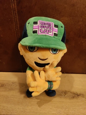 WWE John Cena 11" Plush Figure Never Give Up Green Blue Hat Canada Exclusive OOP Cover