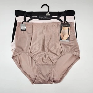 MARILYN MONROE 3 Pk Womens L Plus 1X Microfiber SHAPING BRIEFS Black Cream Beige - Picture 1 of 6