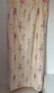 Vintage Laura Ashley 90s Girls Ballet Multi Rose Lined Curtains W63 D53 - Unused - Picture 1 of 17