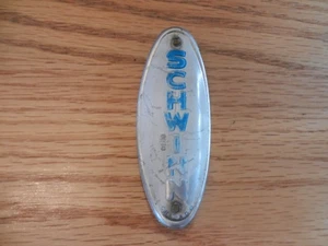 Vintage 1970's Chcago Made Schwinn Bicycle Nameplate Headbadge with Screws USED - Picture 1 of 2