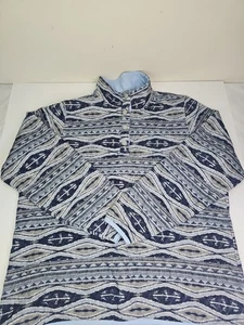 Orvis Damen Pullover Stepp Snap Sweatshirt Aztekenblau & Grau Größe L - Bild 1 von 3