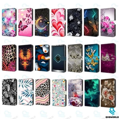 Custodia per Samsung J3 J5 J7 2016 2017 J6 J4 Plus portafoglio fantasia cover pelle - Immagine 1 di 4