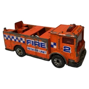 Matchbox Superfast No. 11 Fire Rescue Truck #2 Diecast Vintage 1991 Orange Rare - Picture 1 of 12