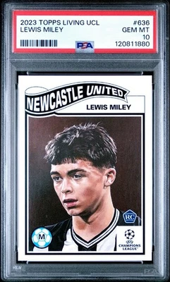 PSA 10 Lewis Miley 2023 Topps Living Set #636 Newcastle Rookie Card - Image 1 of 2
