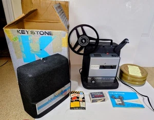 Vtg Keystone K-540 Super 8, Automatic Movie Projector,W/ Reels, Splicer, Manuals - Picture 1 of 13