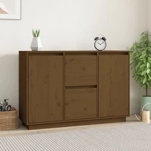 Solid Wood Pine Sideboard Side Cabinet Home Organiser Multi Colours vidaXL - Picture 1 of 60