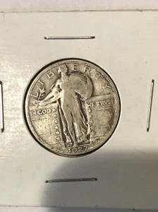 Cuarto de dólar Standing Liberty 1927-P 90 % plata - Imagen 1 de 2