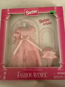 Barbie and Kelly Fashion Avenue Matchin' Styles Sparkly Pink Dress with Shoes - Picture 1 of 6