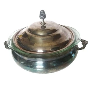 Kent Silversmith's Silverplated Covered Round Removeable Casserole Dish Vintage - Picture 1 of 5