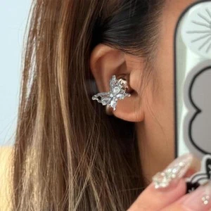 Open-top Clip-on Earphones with Rhinestones and Full-diamond Bow - Picture 1 of 11