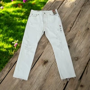 Levi’s 501 Original Women’s High Rise Straight Leg Jeans White Size 32x30 NWT - Picture 1 of 12