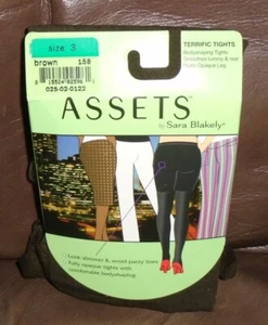 Assets by Sara Blakely Terrific Tights Shaping Brown Style 158 Sz 3 New - Picture 1 of 7