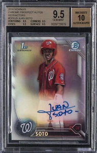2016 BOWMAN CHROME PROSPECTS AUTOS REFRACTOR #JS JUAN SOTO #/499 BGS 9.5 AUTO 10 - Picture 1 of 2