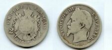 Pièces de monnaie françaises de 2 francs en argent sur Napoléon III