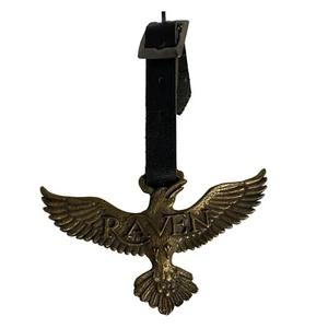 #8036 Mens Vintage Raven Golf Luggage Tag with Bronze Eagle Design - Picture 1 of 4