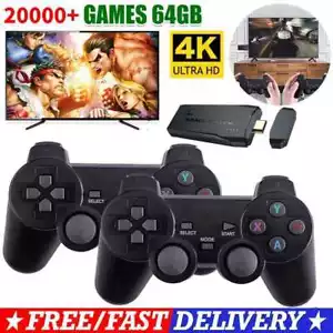 Wireless HDMI 4K TV Game Stick Console Built-in 64GB 20000+Retro Games+2 Gamepad - Bild 1 von 24