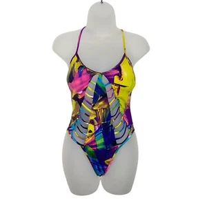Fashion Nova Swimsuit Women’s S Colorful Color Your World One Piece Cut out Sexy - Picture 1 of 9