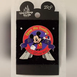 DISNEY 2000 Mickey with the official pin trading logo by Spaceship Earth Pin! - Picture 1 of 2