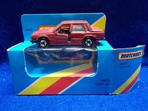 Matchbox MB62 Maroon Volvo 760 Mint in 1986 Blue Collectors Box - Picture 1 of 4