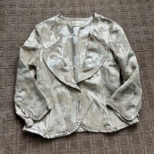 Blazer Y & Kei Water The Earth oro crema taglia 42 broccato metallizzato arte astratta - Foto 1 di 9
