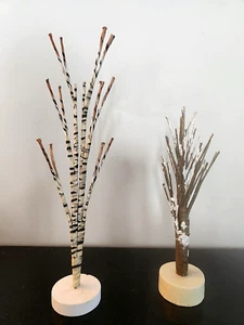 LEMAX CHRISTMAS VILLAGE ACCESSORIES - 8" BIRCH TREES & 6" TREE SET OF 2 - Picture 1 of 1