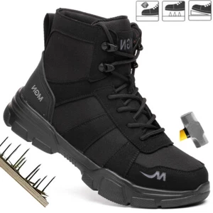 Para hombres Seguridad Puntera de acero Gorra Calce Ancho Caminar Trabajo Botas al tobillo Zapatillas Zapatos Talla - Imagen 1 de 19