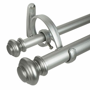 doble Barra para cortina urna tapa extremo 36 72 pulgadas color Plata antigua